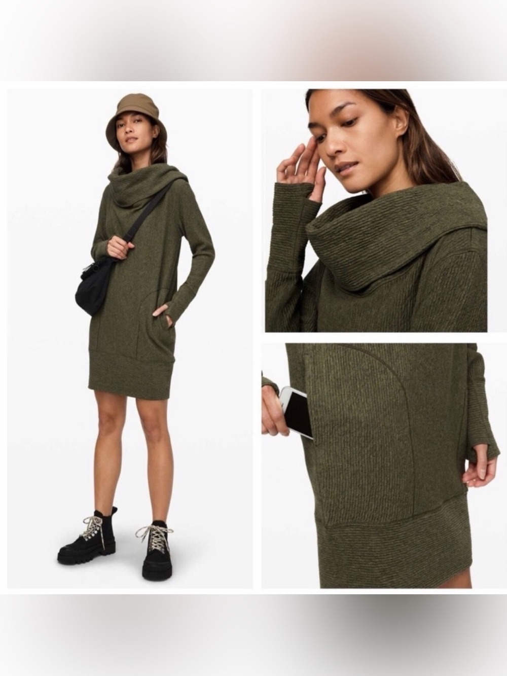 Lululemon Along The Way Cowl Neck Dress